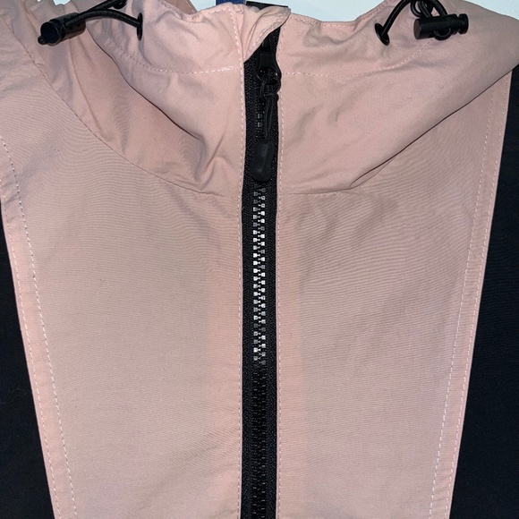 Divided H&M Mens Large‎ Black & Pink Half Zip Adult Casual Windbreaker Hooded - Picture 3 of 8